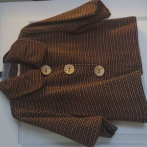 ISLE Boutique Brand Size M Cropped Jacket With Gold Buttons